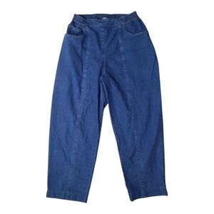 Cathy Daniel's Elastic Waist Cropped Barrel Jeans Size Small